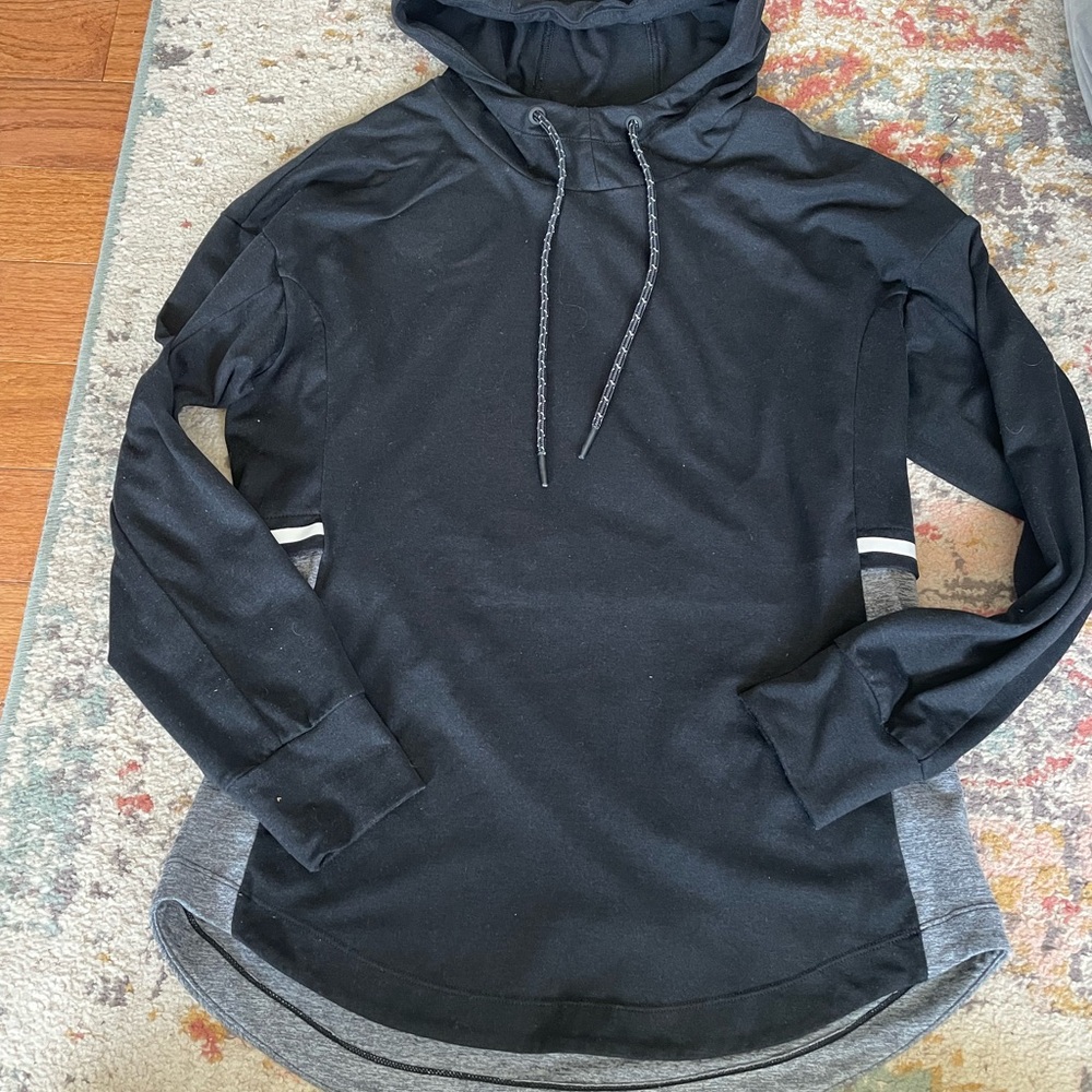 Tangerine Black Hoodie with gray accents